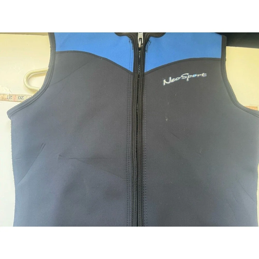NeoSport XSPAN 2.5MM Neoprene Vest Men’s XXL Black Blue Zip Front Water Sports